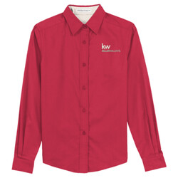 Port Authority Ladies Long Sleeve Easy Care Shirt - L608 - RED/LIGHT STONE