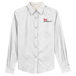 Port Authority Ladies Long Sleeve Easy Care Shirt - L608 - WHITE/LIGHT STONE